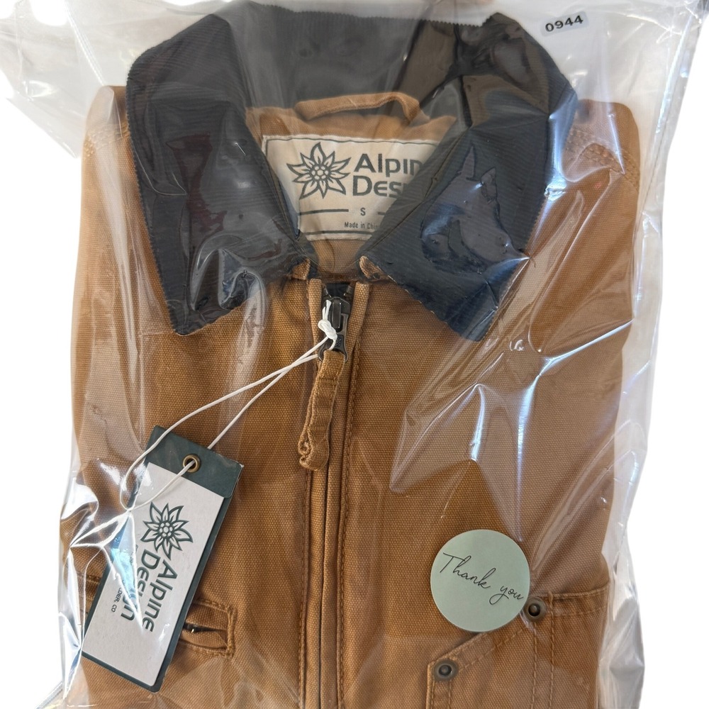 ALPINE DESIGN Zip Canvas Jacket Mens S Roasted Caramel Barn Jacket Rugged - Picture 12 of 12